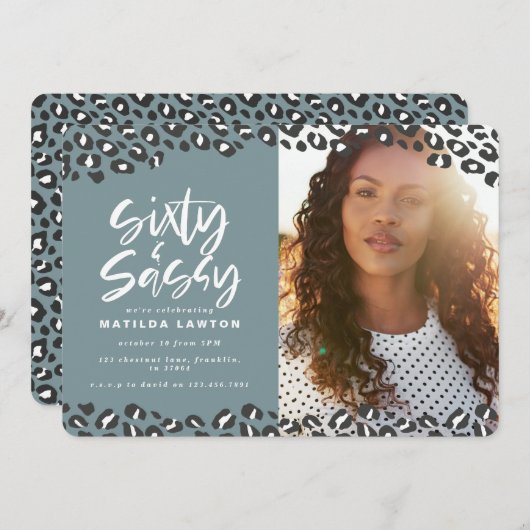 60-jarige foto van luipaard en sassy 60-jarige ver (Voorkant / Achterkant)