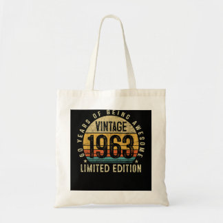 60-jarige geschenken geboren in 1963  60ste geboor tote bag