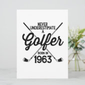60-jarige golfer golfen 1963 golfer's 60e verjaard kaart (Staand voorkant)