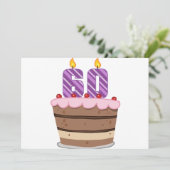 60-jarige leeftijd op de Birthday Cake Kaart (Staand voorkant)