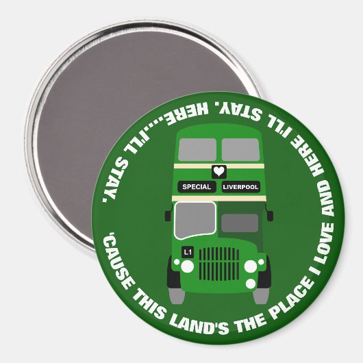  60-jarige Liverpool Double Decker Bus Magneet (Voorkant / Achterkant)