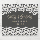 60-jarige luipaard en sassy 60ste verjaardag sparkling wijnetiket (Enkel label)