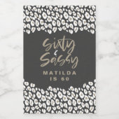 60-jarige luipaard en sassy 60ste verjaardag voedselcontainer etiket (Enkel label)