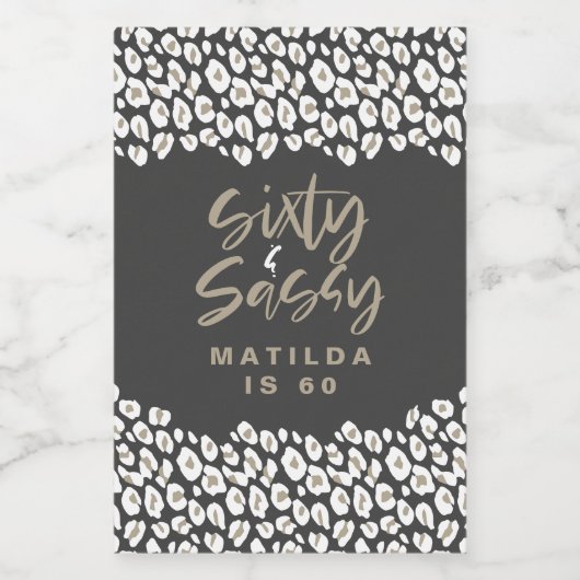60-jarige luipaard en sassy 60ste verjaardag voedselcontainer etiket (Enkel label)