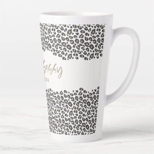 60-jarige luipaard roze en sassy 60-jarige verjaar latte mok (Rechts)