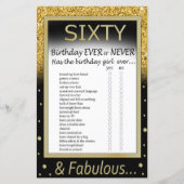 60-jarige verjaardag ooit of nooit (Voorkant)