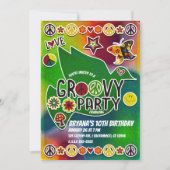 60-jarige Vintage Retro Groovy Kaart (Voorkant)