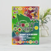 60-jarige Vintage Retro Groovy Kaart (Staand voorkant)