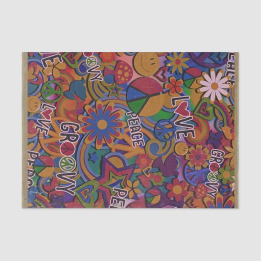 60-jarige Vintage Retro Groovy Tissuepapier (Voorkant)