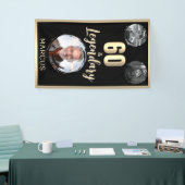 60 & Legendary 3 foto's 60e verjaardag goud Spandoek (Beurs)