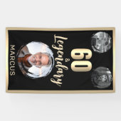 60 & Legendary 3 foto's 60e verjaardag goud Spandoek (Horizontaal)