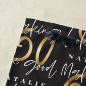 60 lijken goed gouden glitter-verjaardagsstrand op strandlaken (In situ)