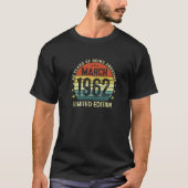 60 maart 1962  60 jaar oud voor M T-shirt (Voorkant)