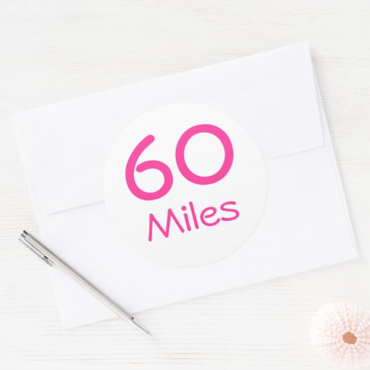 60 mijl ronde sticker (Envelop)