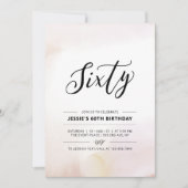 60 | Minimale Waterverf 60e verjaardag van de gebo Kaart (Voorkant)