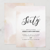 60 | Minimale Waterverf 60e verjaardag van de gebo Kaart (Voorkant / Achterkant)