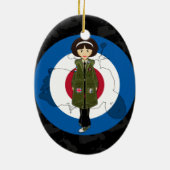 60 Mod Girl in Parka met Scooter Ornament (Achterkant)