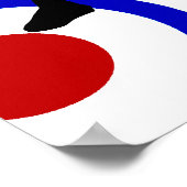 60 Mod scooter jongen op retro cirkels Poster (Hoek)