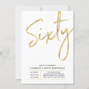 60   Modern Gold 60e verjaardag van de uitnodiging