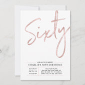 60 | Modern Roos Gold 60e verjaardag Kaart (Voorkant)