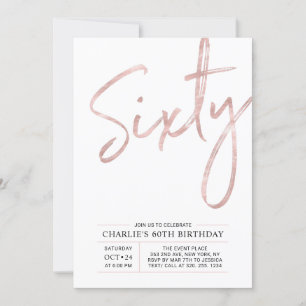 60   Modern Roos Gold 60e verjaardag Kaart