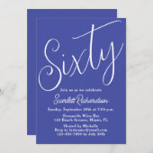 60 Modern Script Lavendel Paarse 60ste Verjaardag Kaart (Voorkant / Achterkant)