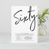 60 | Moderne uitnodiging voor een 60e verjaardag (Staand voorkant)