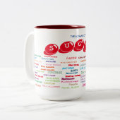 60 Naam van de suiker Tweekleurige Koffiemok (Voorkant links)