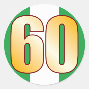 60 NIGERIA Goud Ronde Sticker