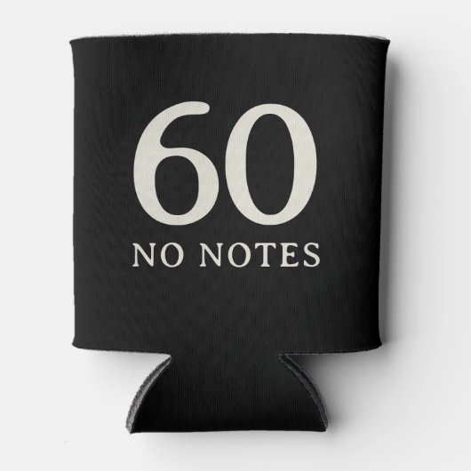 60 No Notes Birthday Personalized Minimal Party Blikjeskoeler (Voorkant)