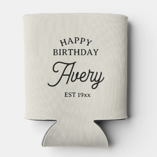 60 No Notes Birthday Personalized Minimal Party Blikjeskoeler (Achterkant)