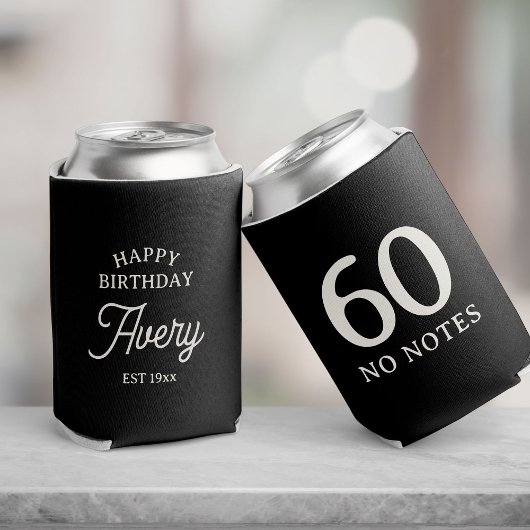 60 No Notes Birthday Personalized Minimal Party Blikjeskoeler