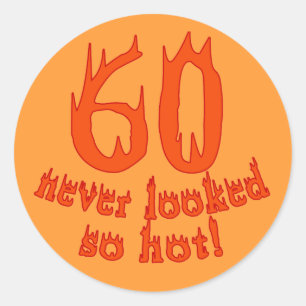 60 Nooit zo warm gezien! Ronde Sticker