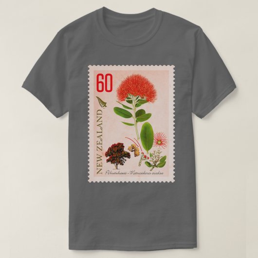 60 NZ Pohutukawa Stamp T-shirt (Design voorkant)