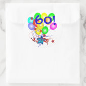60! Of elke leeftijd verjaardagsballonnen rond Sti Ronde Sticker (Tas)