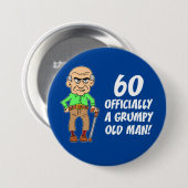 60 Officieel een bruine Button van oud Man (Voorkant /achterkant)