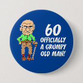 60 Officieel een bruine Button van oud Man (Voorkant)