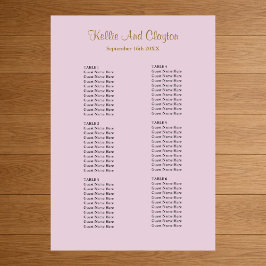 60 Paarse Simple Wedding Seating Chart Poster