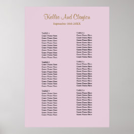 60 Paarse Simple Wedding Seating Chart Poster