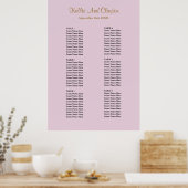 60 Paarse Simple Wedding Seating Chart Poster (Keuken)