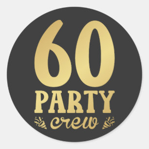 60-partijenbemanningsleden 60e verjaardag ronde sticker