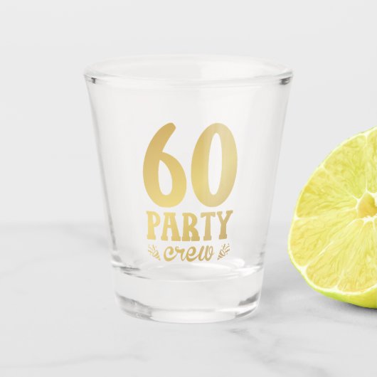 60-partijenbemanningsleden 60e verjaardag shot glas (Voorkant)