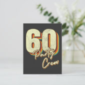 60 Party Crew 60e verjaardag knop Briefkaart (Staand voorkant)
