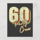 60 Party Crew 60e verjaardag knop Briefkaart (Voorkant)