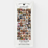 60 Photo Collage Afstuderen Modern Minimal White Spandoek (Verticaal)