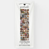 60 Photo Collage Afstuderen Modern Minimal White Spandoek (Verticaal)