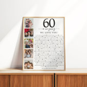 60 Reasons We Love You Birthday or Anniversary Perfect Poster