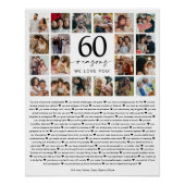 60 Reasons We Love You Photo Collage Keepsake Gift Perfect Poster (Voorkant)