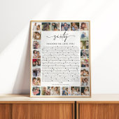 60 Reasons We Love You Photo Collage Keepsake Gift Perfect Poster