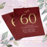 60 Red Gold Budget 60e verjaardag Uitnodiging Flyer<br><div class="desc">De grote mijlpaal vieren met een elegante uitnodiging die zo speciaal is als het moment. Onze "Hallo 60" verjaardagsfeestdag wordt geplaatst tegen een opvallende rode en gouden achtergrond, die de verjaardag van uw geliefde laat zien. Deze uitnodiging is perfect voor een budgetviering en zorgt ervoor dat je 60ste verjaardag er...</div>